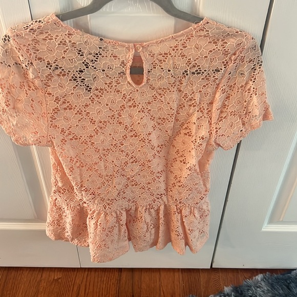 Size small blush lace peplum top - Picture 6 of 6